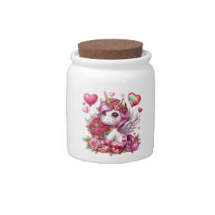 Cute Valentine's day unicorn Candy Jar