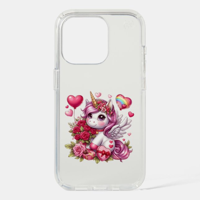 Cute Valentine's day unicorn Speck iPhone Case (Front)