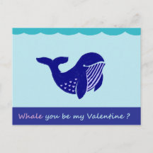 Whale Valentine's Day Cards | Zazzle