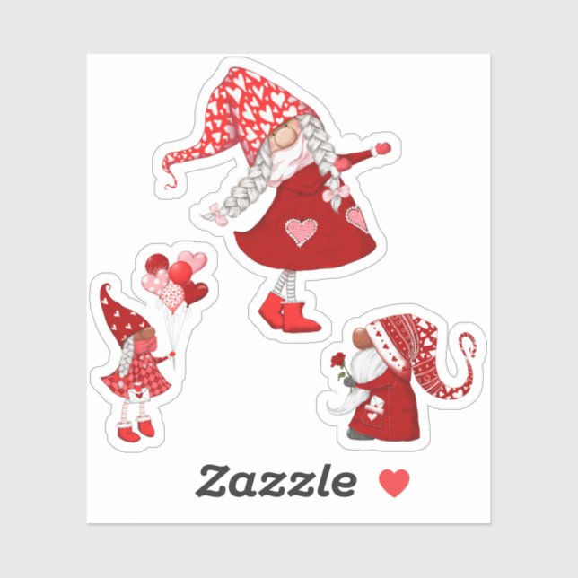 Cute Valentines gnomes Sticker (Sheet)