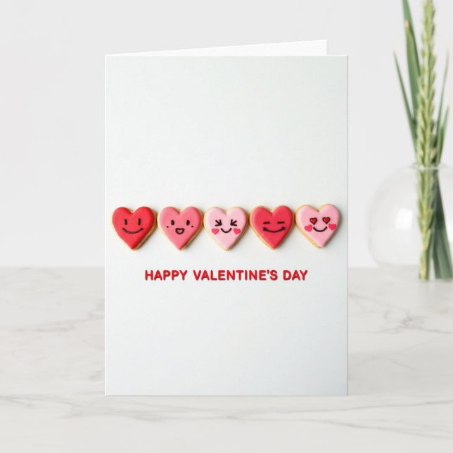 Cute Valentines Hearts Card (Front)