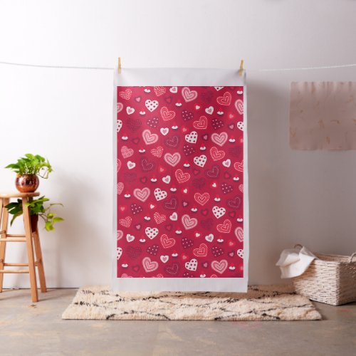 Cute Valentines hearts pattern Fabric