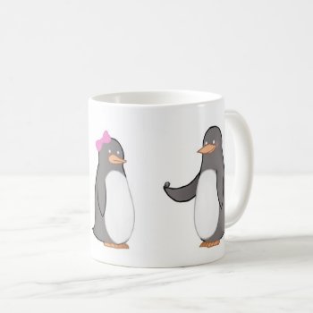 Cute Valentine's Love Penguin Giving A Pebble Coffee Mug by UnicornFartz at Zazzle