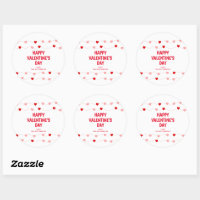 Cute Red Heart Kids Names Valentines Day Classroom Sticker, Zazzle