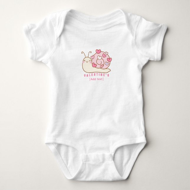 Cute Valentine's Snail Heart - Adorable Baby Bodys Bodysuit (Front)