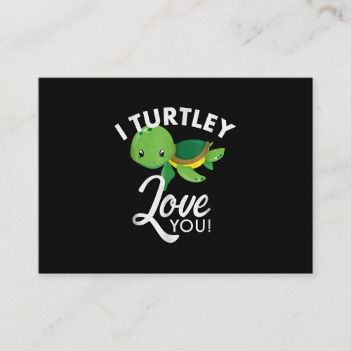 Cute Valentines Turtle I Turtley Love You Enclosure Card