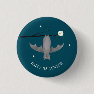 Cute Vampire Bat Halloween Button