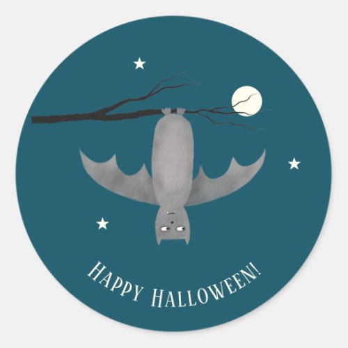 Cute Vampire Bat Halloween Classic Round Sticker