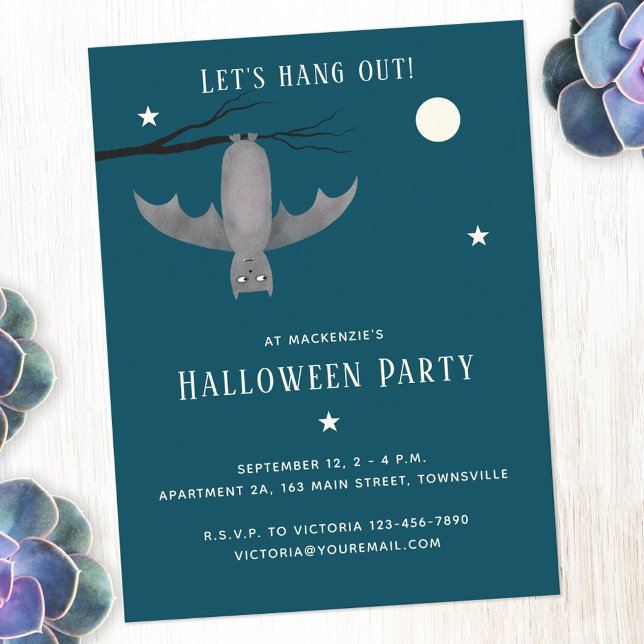 Cute Vampire Bat Halloween Party Holiday Postcard (Creator Uploaded)
