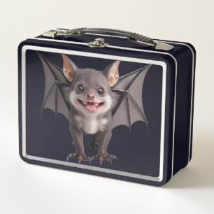 Cute Vampire Bat Metal Lunch Box