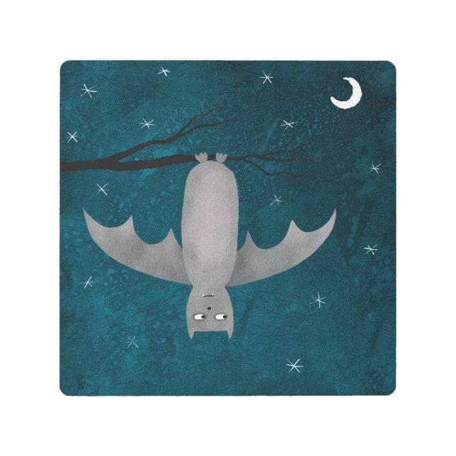 Cute Vampire Bat Metal Print (Front)