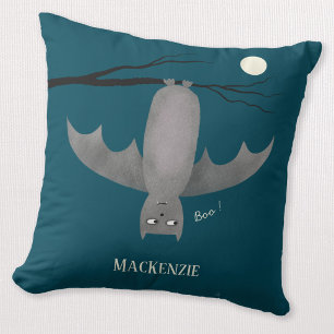 Cute Vampire Bat Personalized Throw Pillow