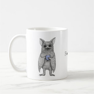 Cute Vampire Bat with Coffee Funny custom name  Coffee Mug