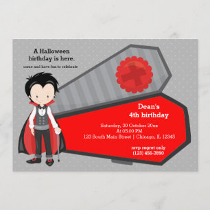 Cute vampire birthday invitation