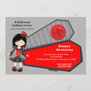 Cute vampire birthday invitation