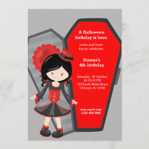 Cute vampire birthday invitation