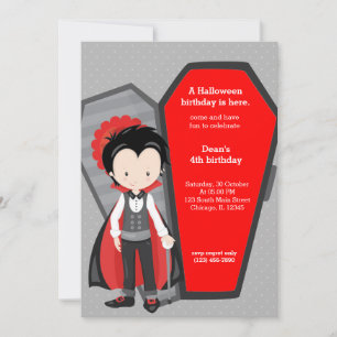 Cute vampire birthday invitation