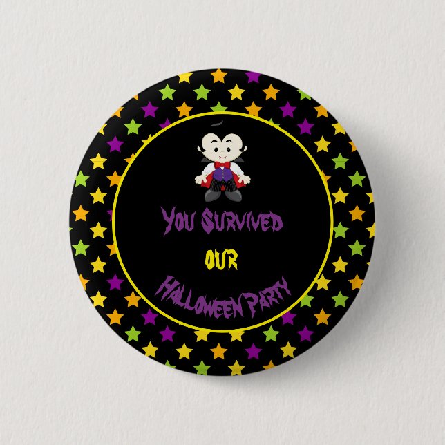 Cute Vampire Boy Halloween Costume Party Button (Front)