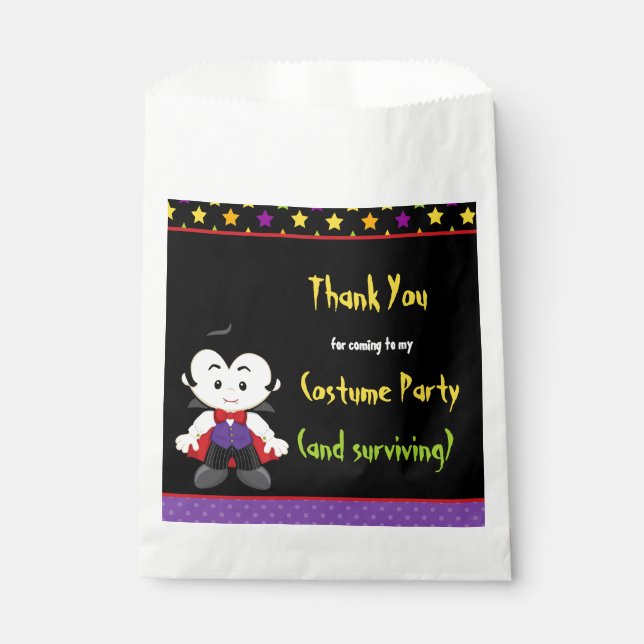 Cute Vampire Boy Halloween Costume Party Favor Bag (Front)