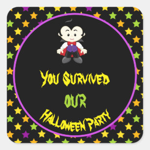 Cute Vampire Boy Halloween Costume Party Square Sticker