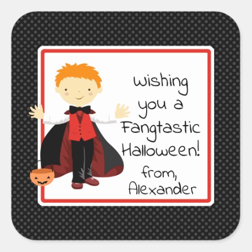 Cute Vampire Boy Halloween Sticker
