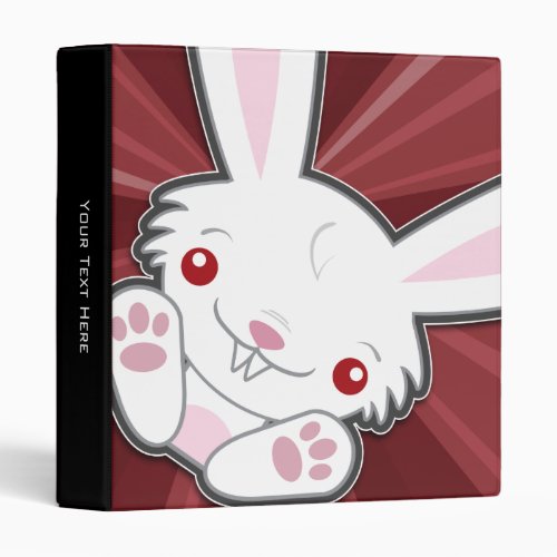 Cute Vampire Bunny Rabbit White Kawaii 3 Ring Binder