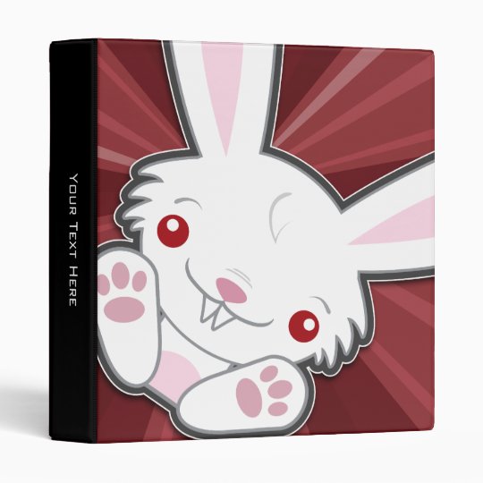 Cute Vampire Bunny Rabbit (White) Kawaii 3 Ring Binder