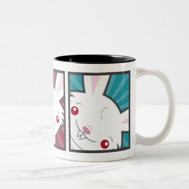 Cute Vampire Bunny Rabbit (White) Kawaii Two-Tone Coffee Mug (Right)