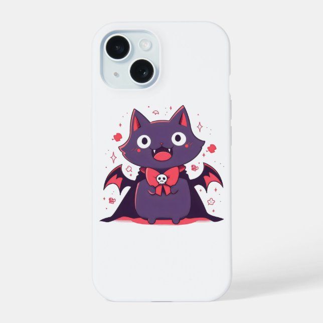 Cute Vampire Cat Iphone Case (Back)