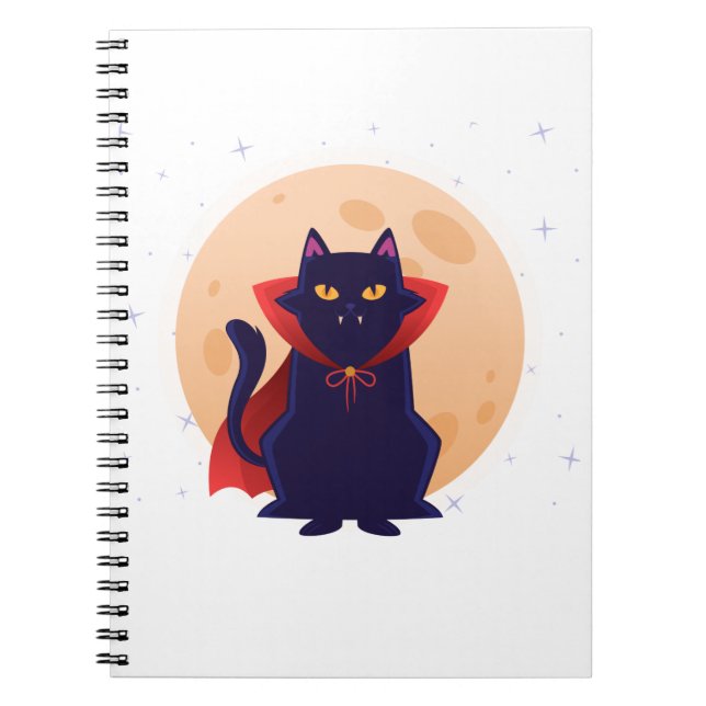 Cute Vampire Cat Notebook (Front)