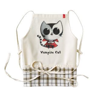 Cute Vampire Cat Zazzle HEART Apron
