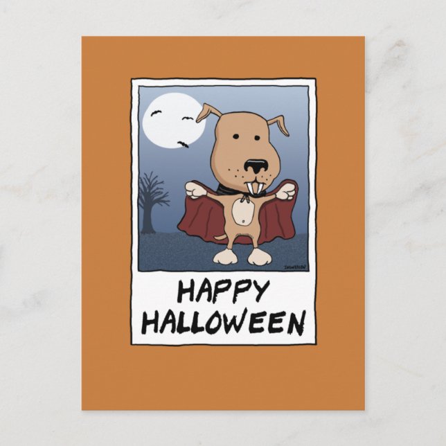 Cute Vampire Dog for Halloween: Count Barkula Postcard (Front)