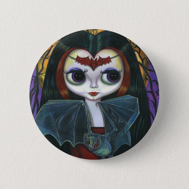 Cute Vampire Doll Button (Front)