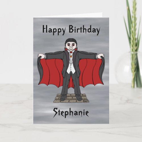 Cute VampireDracula Birthday Card