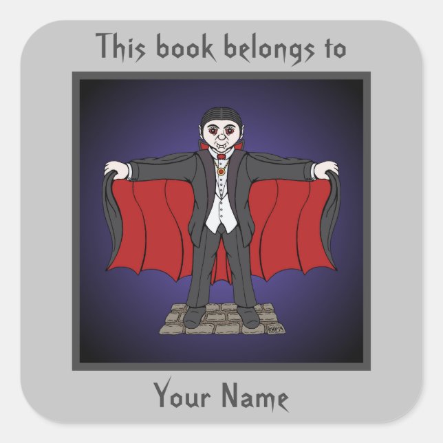 Cute Vampire/Dracula Bookplate (Front)