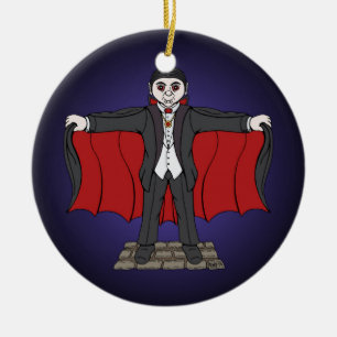 Cute Vampire/Dracula Ceramic Ornament