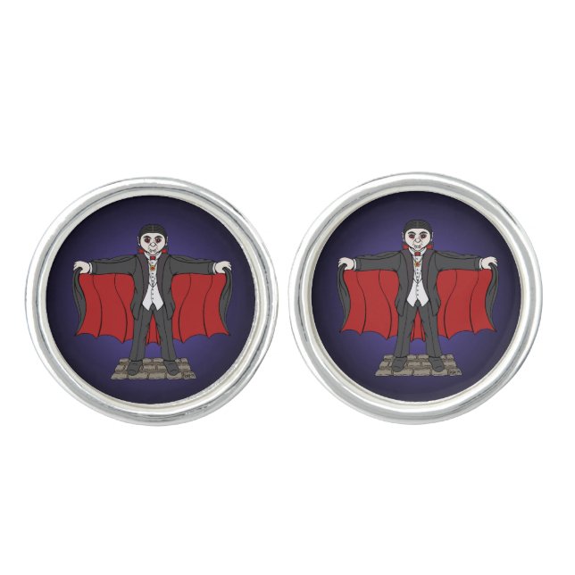 Cute Vampire/Dracula Cufflinks (Front)