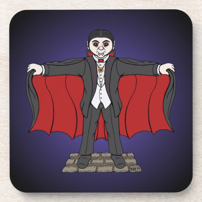 Cute Vampire/Dracula Drink Coaster (Front)