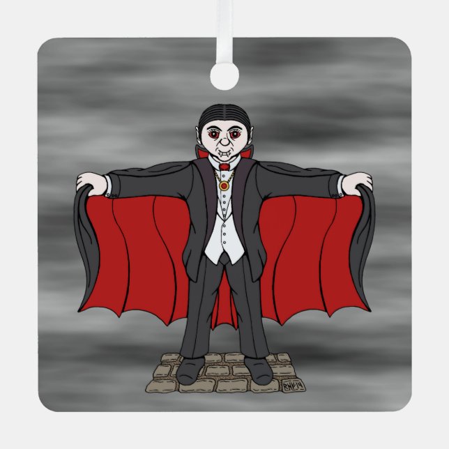 Cute Vampire/Dracula Metal Ornament (Front)
