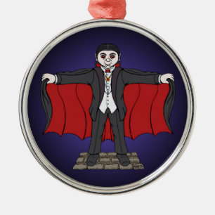 Cute Vampire/Dracula Metal Ornament