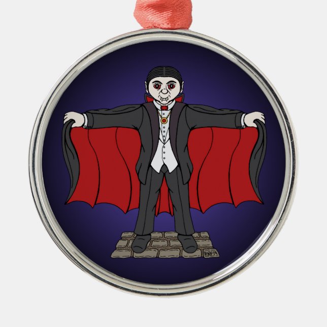 Cute Vampire/Dracula Metal Ornament (Front)