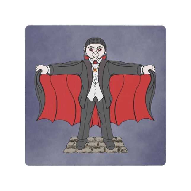 Cute Vampire/Dracula Metal Print (Front)
