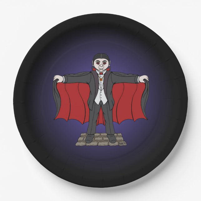 Cute Vampire/Dracula Paper Plates (Front)