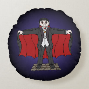 Cute Vampire/Dracula Round Pillow