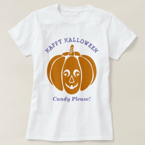 Cute Vampire Halloween Pumpkin Graphic T_Shirt