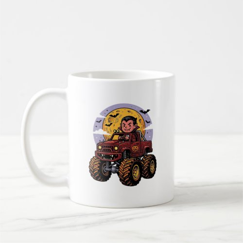 Cute Vampire Monster Truck Halloween Shirt Design_ Coffee Mug