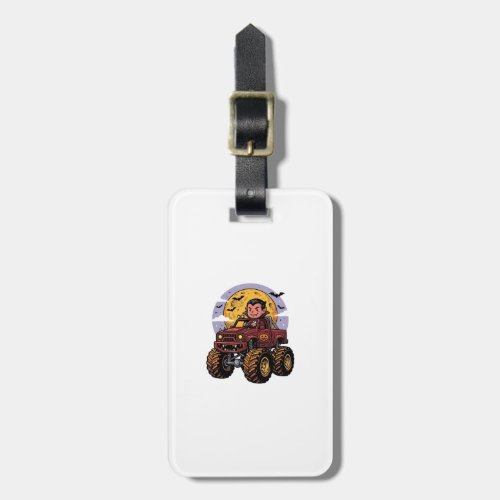 Cute Vampire Monster Truck Halloween Shirt Design_ Luggage Tag