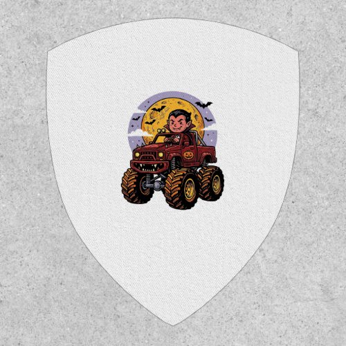 Cute Vampire Monster Truck Halloween Shirt Design_ Patch
