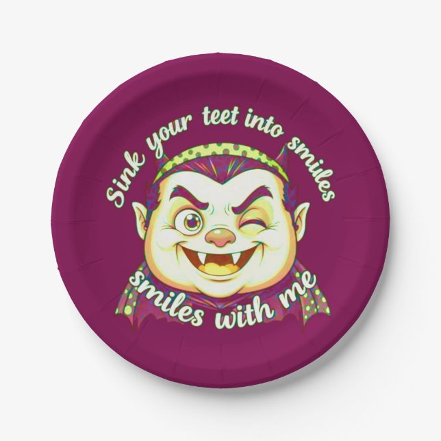 cute vampire paper plates (Front)