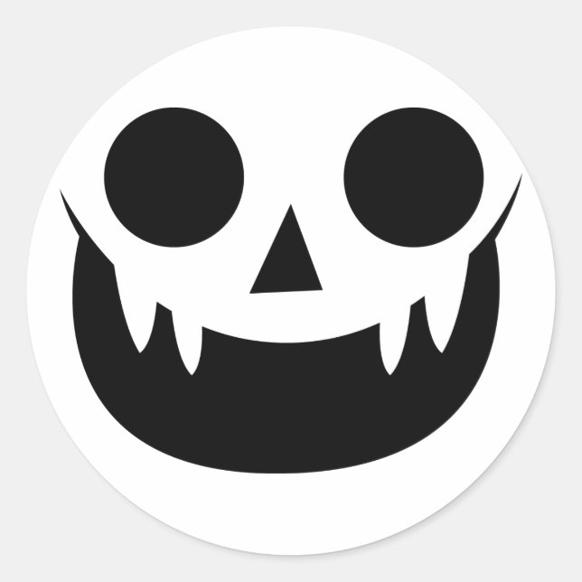 Cute Vampire Pumpkin Face Sticker (Front)